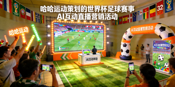 哈哈运动策划的世界杯足球赛事AI互动直播营销活动盛况